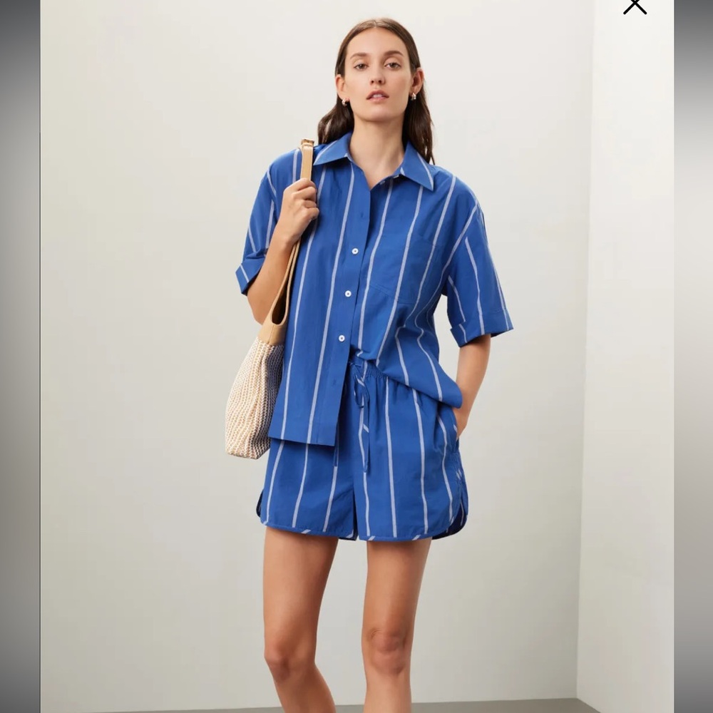 NWT Madewell shorts/button down set. Shorts size M, shirt size L